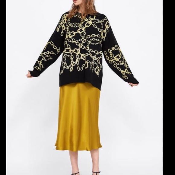 Zara Knit Gold Chain Print Sweater - Picture 12 of 12